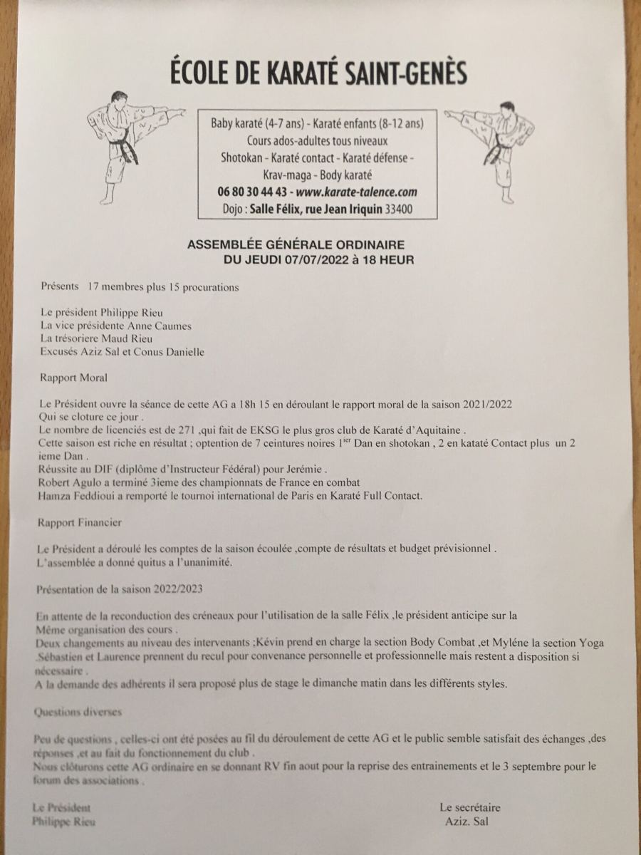 La vie du club